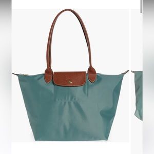 Longchamp Large Le Pliage Shoulder Tote in Cypress